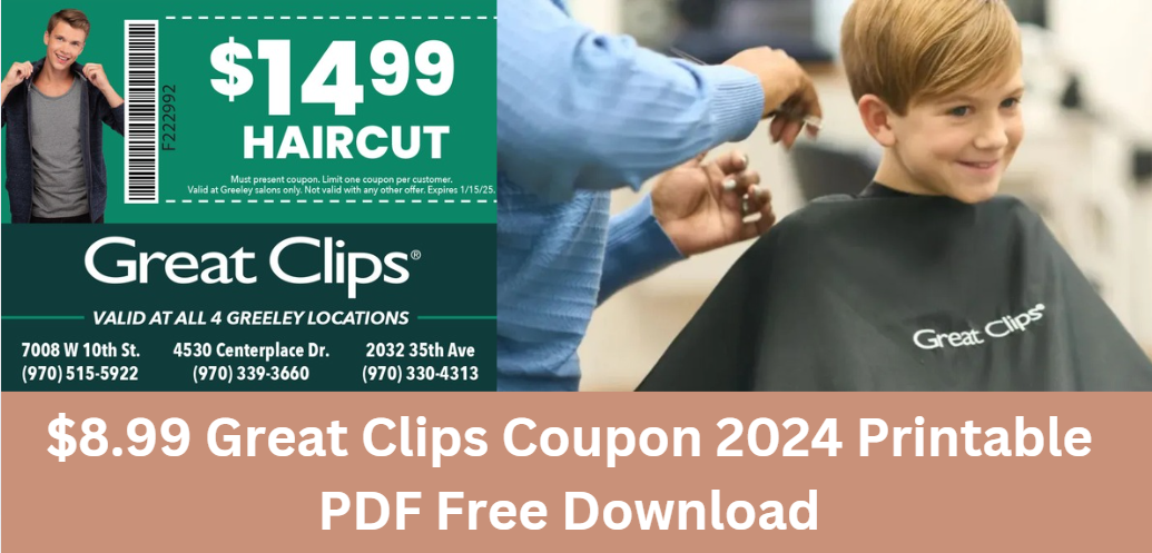 $8.99 Great Clips Coupon 2024 Printable PDF Free Download